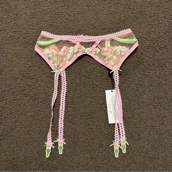 For Love And Lemons Tutti Fruiti Shimmer Garter Belt NWT - Picture 4 of 7